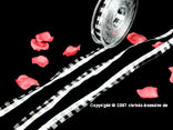 Karoband Manhattan-Organza Grau/Schwarz mit Draht 15mm Karoband Manhattan-Organza Grau/Schwarz mit Draht 15mm