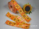 Motivband Sunflowers Orange mit Draht 40mm Motivband Sunflowers Orange mit Draht 40mm