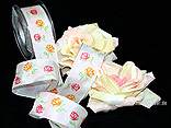 Blumenband Rosenzauber Rosa mit Draht 40mm
