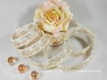 Motivband Spirit of Flower Creme mit Draht 25mm