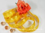 Motivband Spirit of Flower Gelb mit Draht 25mm