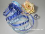 Streifenband Duett Blau mit Draht 40mm Streifenband Duett Blau mit Draht 40mm