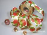 Motivband Apfel Creme mit Draht 40mm