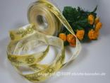 Motivband Distel Gelb mit Draht 25mm