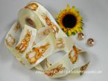 Motivband Osterhase Creme mit Draht 40mm