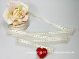 Organzaband Little Hearts Creme ohne Draht 25mm Organzaband Little Hearts Creme ohne Draht 25mm
