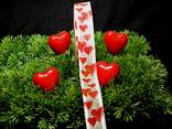 Herzband Herzen Rot mit Draht 25mm Herzband Herzen Rot mit Draht 25mm