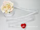 Organzaband Little Hearts Weiß ohne Draht 40mm Organzaband Little Hearts Weiß ohne Draht 40mm