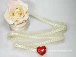 Organzaband Little Hearts Creme ohne Draht 40mm