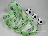Motivband Fussball Hellgrün mit Draht 25mm