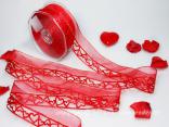 Geschenkband Dekoband Schleifenband Herzband In Love Rot ohne Draht 40mm Geschenkband Dekoband Schleifenband Herzband In Love Rot ohne Draht 40mm