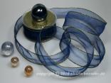 Organzaband mit Goldkante Luxury Blau 40mm Organzaband mit Goldkante Luxury Blau 40mm