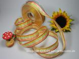 Streifenband Rainbow Gelb mit Draht 25mm Streifenband Rainbow Gelb mit Draht 25mm
