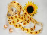 Motivband Sonnenblume Gelb mit Draht 25mm Motivband Sonnenblume Gelb mit Draht 25mm