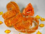 Organzaband Magic Rose Orange mit Draht 40mm