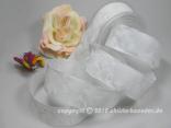 Blumenband Schmetterling Weiß mit Draht 40mm Blumenband Schmetterling Weiß mit Draht 40mm