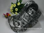 Blumenband Schmetterling Schwarz mit Draht 40mm Blumenband Schmetterling Schwarz mit Draht 40mm