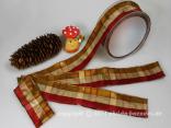 Karoband Herbstkaro Olive Dunkelrot mit Draht 40mm Karoband Herbstkaro Olive Dunkelrot mit Draht 40mm