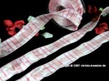 Karoband Manhattan Rosa mit Draht 40mm Karoband Manhattan Rosa mit Draht 40mm