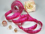 Karoband Manhattan Pink mit Draht 25mm Karoband Manhattan Pink mit Draht 25mm
