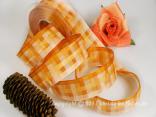 Karoband Memphis Lachs Orange mit Draht 40mm Karoband Memphis Lachs Orange mit Draht 40mm