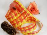 Karoband Memphis Gelb Orange mit Draht 40mm Karoband Memphis Gelb Orange mit Draht 40mm