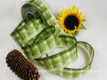 Karoband Memphis Mintgrün Olivegrün mit Draht 40mm Karoband Memphis Mintgrün Olivegrün mit Draht 40mm
