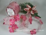 Blumenband Fleur Pink mit Draht 40mm
