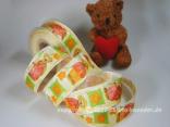 Blumenband Motivband Bär Hellgelb mit Draht 40mm Blumenband Motivband Bär Hellgelb mit Draht 40mm