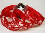 Weihnachtsband Renntierlandschaft Rot mit Draht 40mm Weihnachtsband Renntierlandschaft Rot mit Draht 40mm