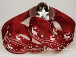 Weihnachtsband Renntierlandschaft Bordeaux mit Draht 40mm Weihnachtsband Renntierlandschaft Bordeaux mit Draht 40mm