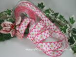 Motivband Mageriten Pink mit Draht 25mm