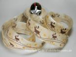 Weihnachtsband Renntierlandschaft Creme mit Draht 40mm Weihnachtsband Renntierlandschaft Creme mit Draht 40mm