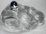 Weihnachtsband Renntierlandschaft Silber mit Draht 40mm