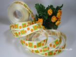 Blumenband Kleine Blümchen Orange mit Draht 25mm Blumenband Kleine Blümchen Orange mit Draht 25mm