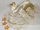 Weihnachtsband Lamettatraum Creme mit Draht 50mm