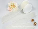 Vliesband Vlies Creme mit Draht 55mm