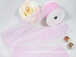 Vliesband Vlies Rosa mit Draht 55mm