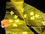 "Organzastoff mit Blumen" 22 cm breit, Gelb