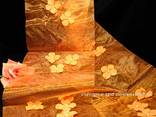 "Organzastoff mit Blumen" 22 cm breit, Orange
