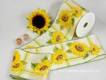 Motivband Tischband Sonnenblume Gelb Grün mit Draht 100mm Motivband Tischband Sonnenblume Gelb Grün mit Draht 100mm