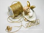 Drahtschnur Gold mit Draht 2mm Drahtschnur Gold mit Draht 2mm