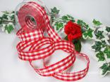 Karoband Vichykaro Rot mit Draht 25mm Karoband Vichykaro Rot mit Draht 25mm