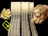 Karoband Organza-Karo Weiß/Weiß ohne Draht 70mm Karoband Organza-Karo Weiß/Weiß ohne Draht 70mm