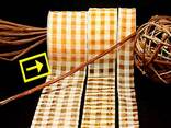 Karoband Organza-Karo Honig/Weiß ohne Draht 70mm