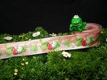 Motivband Frogg Rot/Rosa mit Draht 40mm
