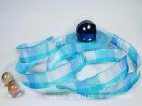 Karoband Bolzano Hellblau mit Draht 25mm Karoband Bolzano Hellblau mit Draht 25mm