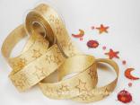 Goldband Brokatgold Stern Gold ohne Draht 40mm