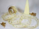 Weihnachtsband Kordelstern Creme mit Draht 25mm Weihnachtsband Kordelstern Creme mit Draht 25mm