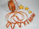 Weihnachtsband Pepone Weihnachtsorange mit Draht 6mm